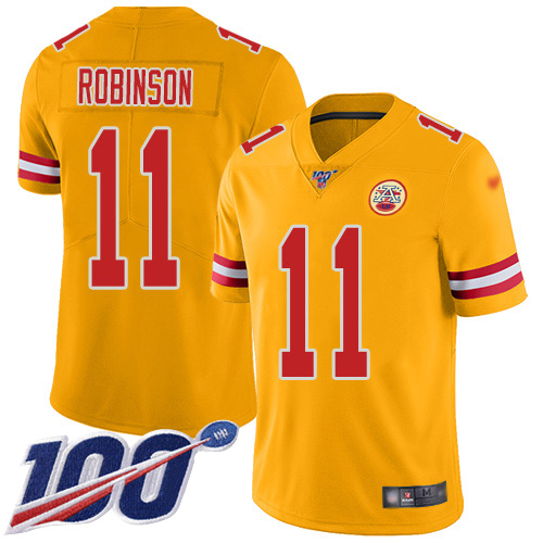 Men Kansas City Chiefs #11 Robinson Demarcus Limited Gold Inverted Legend 100th Season Football Nike NFL Jersey